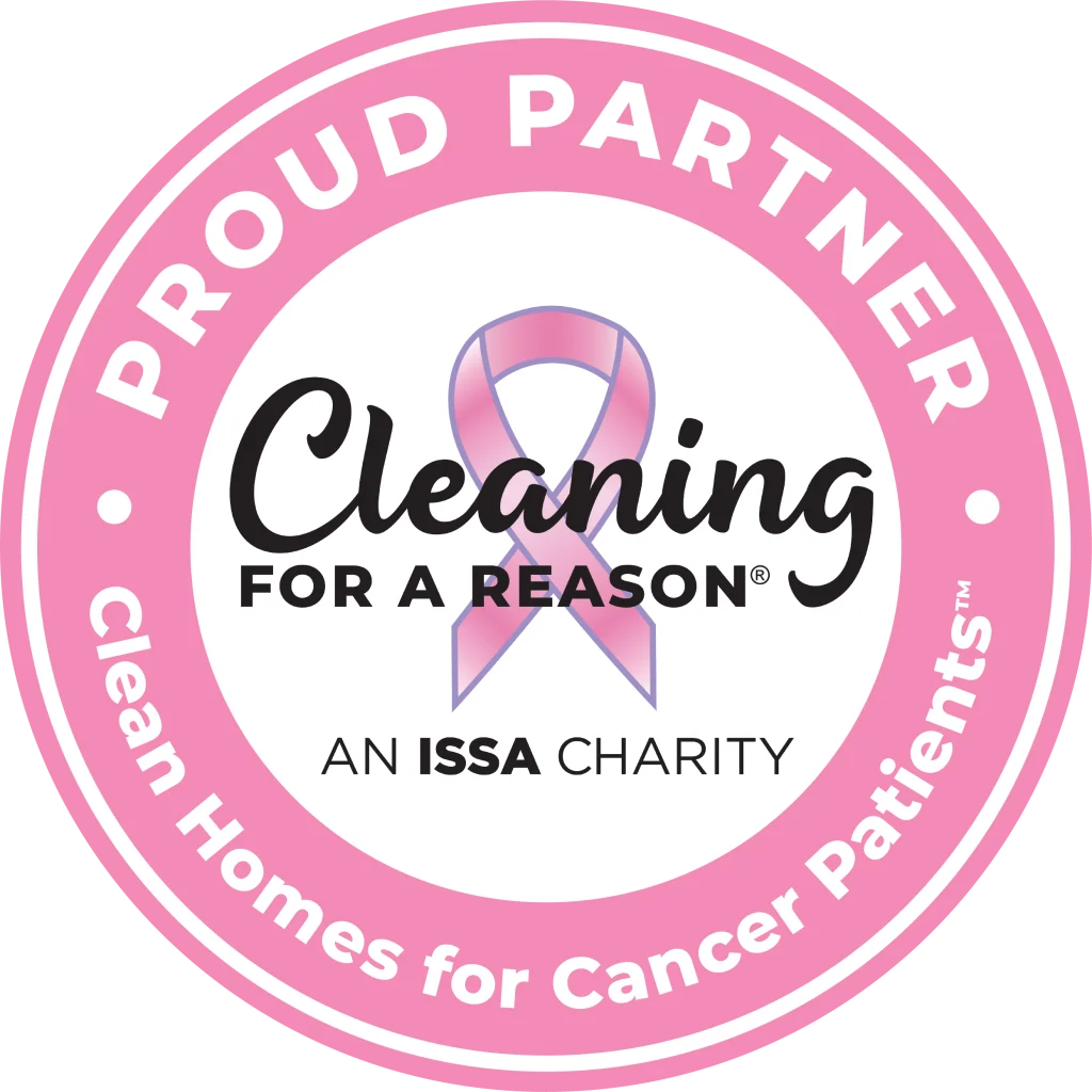 Cleaning for a reason logo with footer.