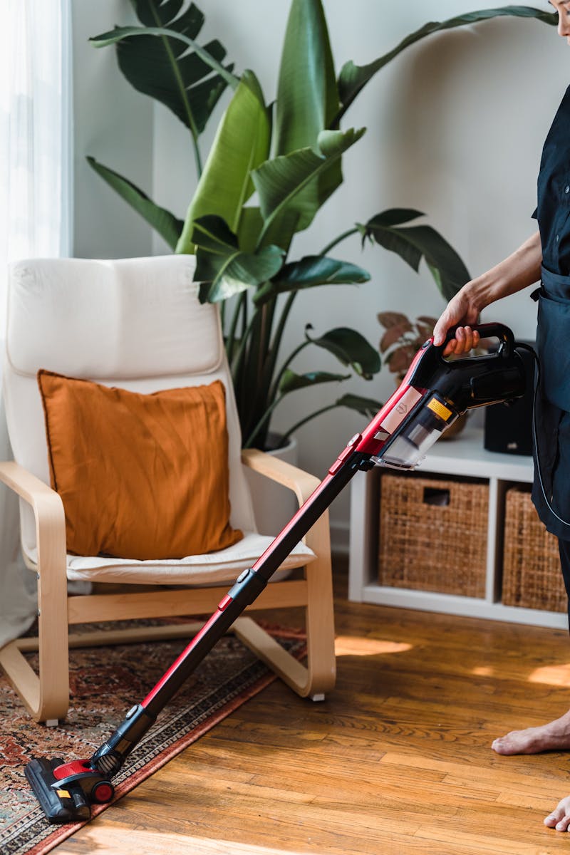 Professional House Cleaner Working